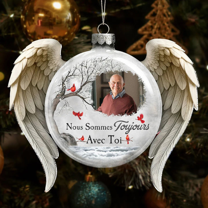 Ornement de Noël « Je suis toujours avec toi » - Ornement photo commémoratif personnalisé en verre
