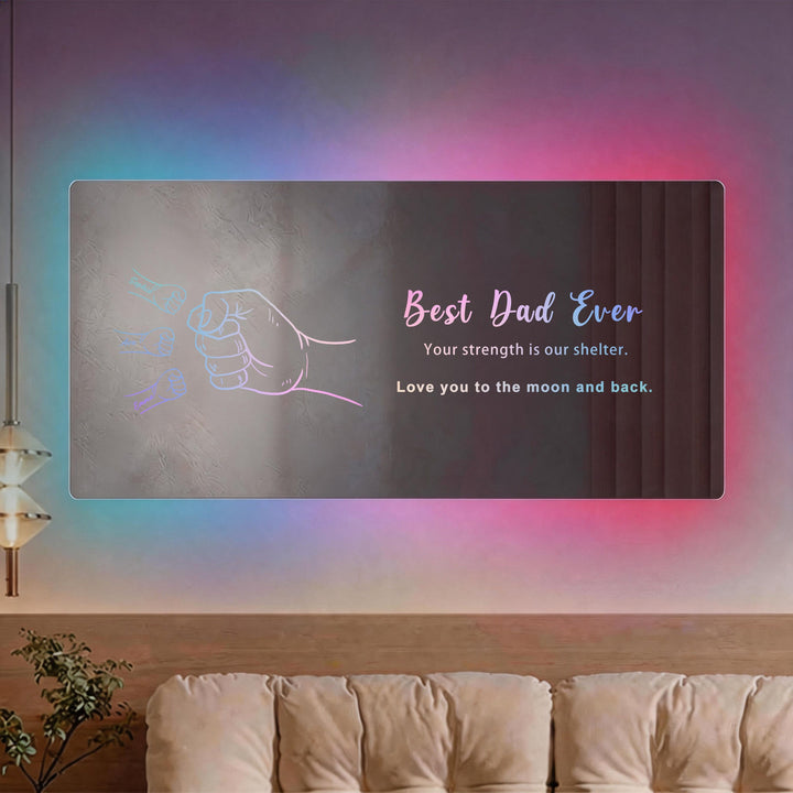 Lampe miroir personnalisée Papa & Enfants-Cadeau pour la Fête des Pères