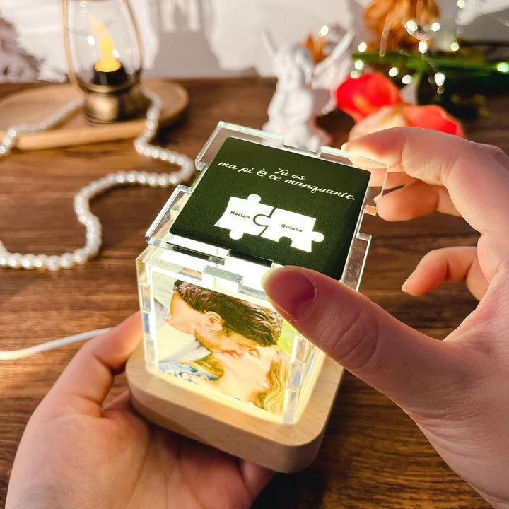 Veilleuse acrylique avec photo personnalisée,pour couple