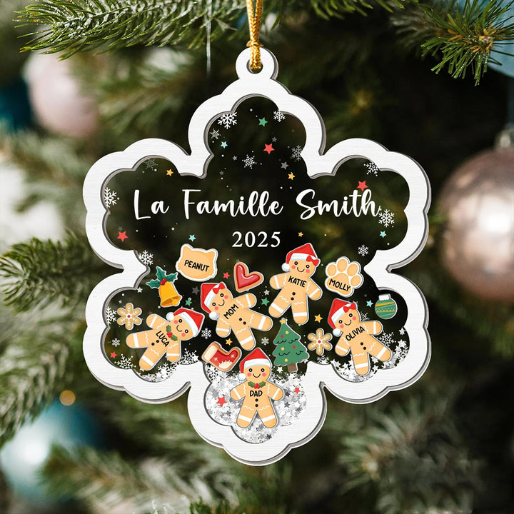 Ornement de Noël familial personnalisé en pain d'épice, cadeaux de Noël