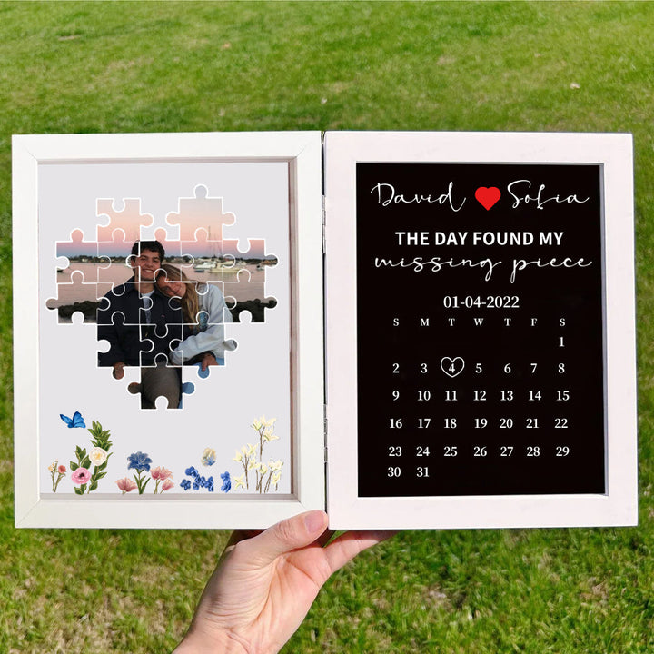 Cadre photo personnalisé « Le jour où j'ai trouvé ma pièce manquante » Puzzle