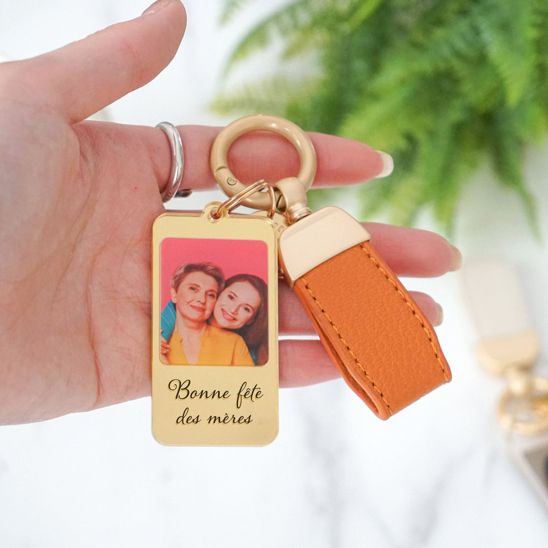 Porte-clés photo personnalisé avec message personnalisé - Porte-clés maman en acrylique