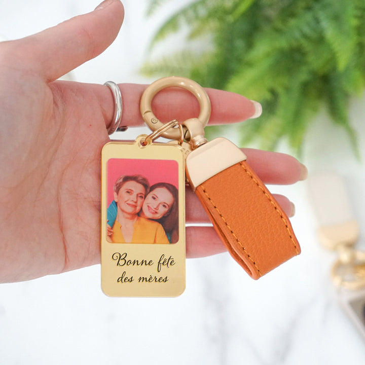 Porte-clés photo personnalisé avec message personnalisé - Porte-clés maman en acrylique