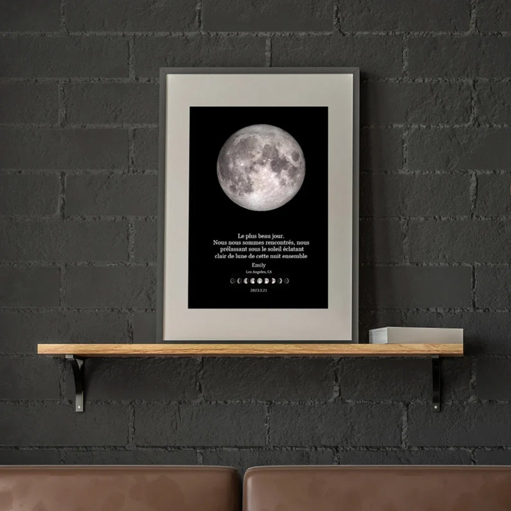 Carte de la lune du jour où je t'ai rencontré Pour Couple