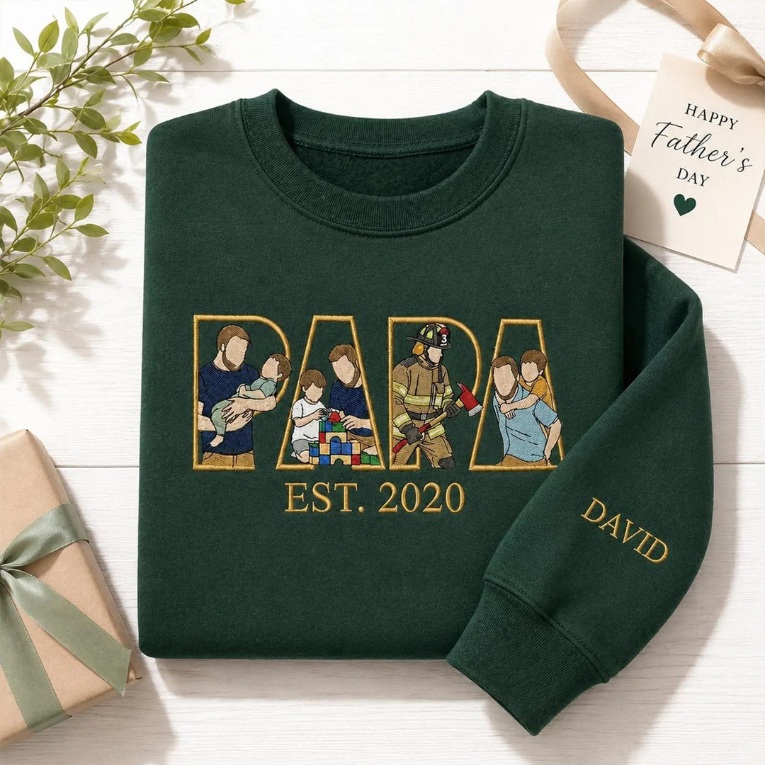 T-shirts et sweat personnalisés brodés à partir de photos, fête des pères