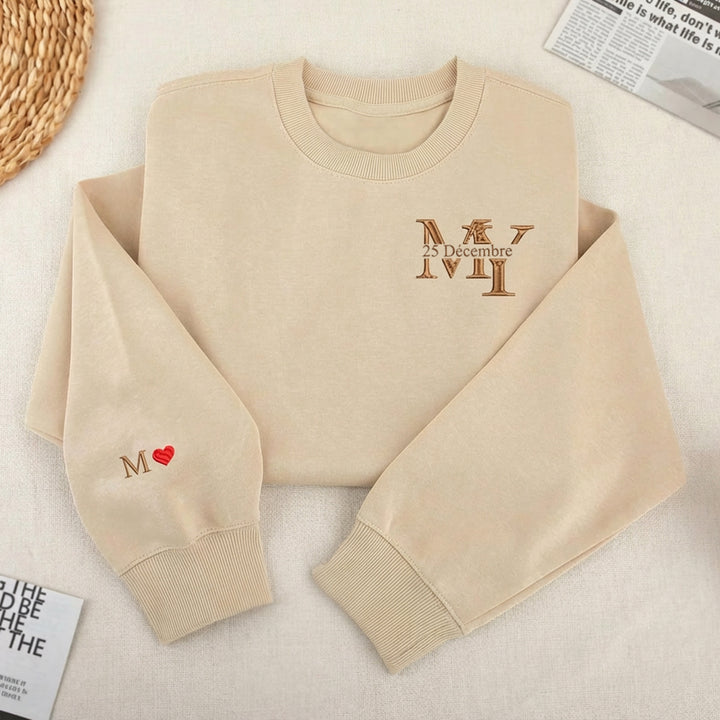 Sweat-shirts/sweats à capuche personnalisés avec date et initiales pour couple