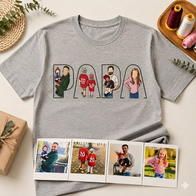 T-shirt, sweat-shirt ou hoodie personnalisé avec photo brodée — Cadeau pour la fête des pères