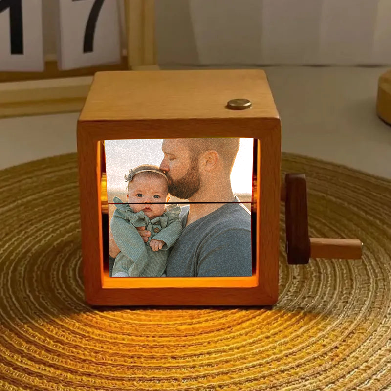 Boîte à Flipbook à Manivelle pour Papa – Cadeau Personnalisé et Unique