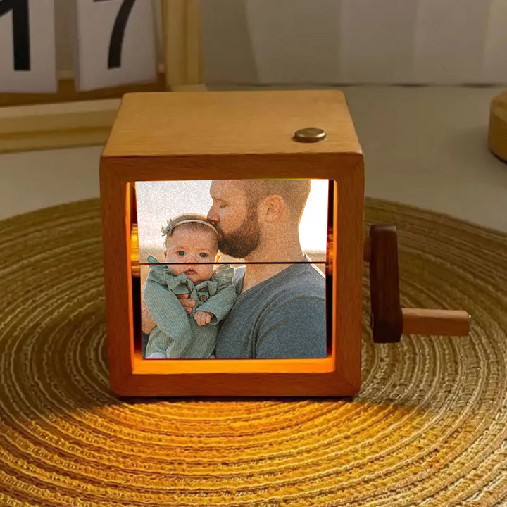 Boîte à Flipbook à Manivelle pour Papa – Cadeau Personnalisé et Unique