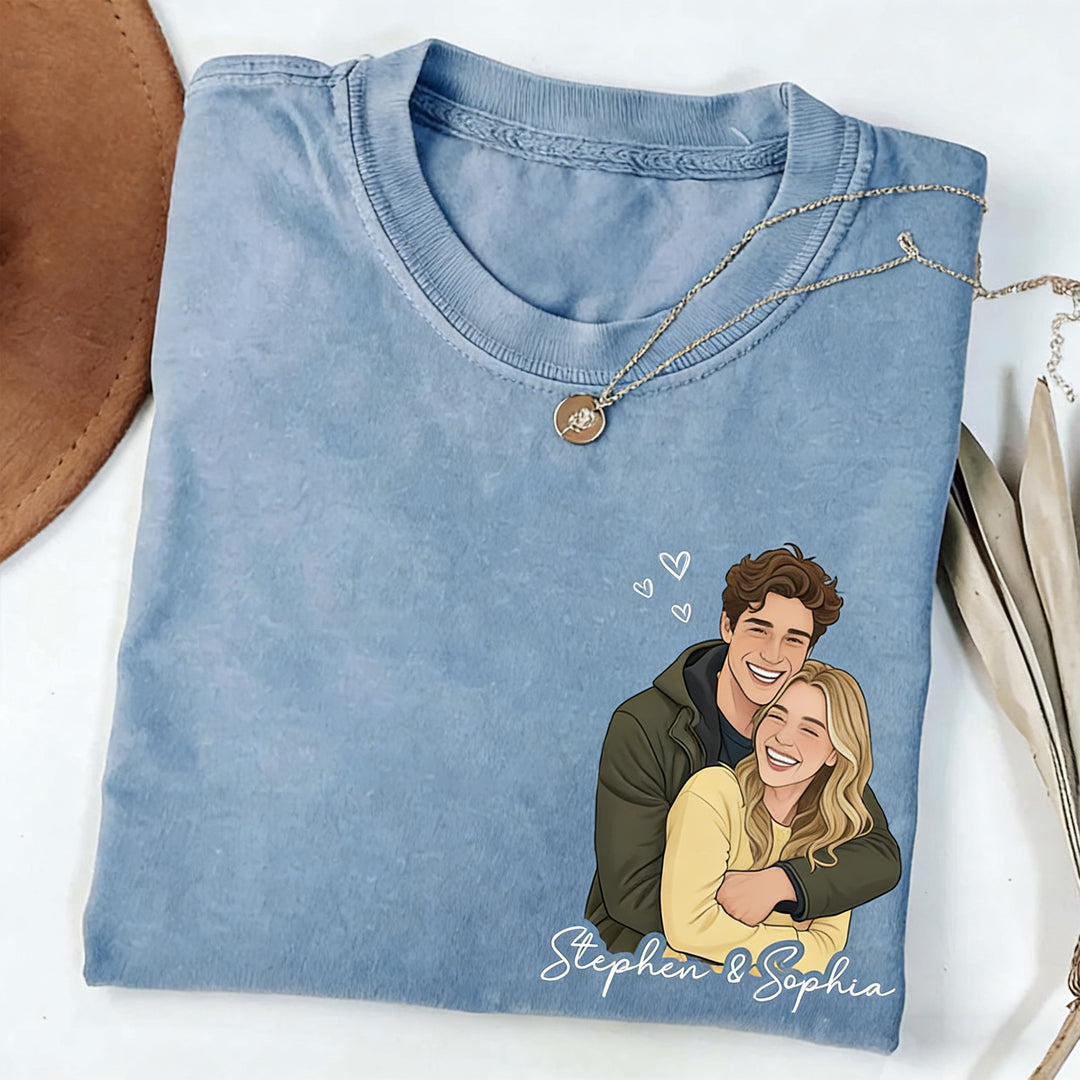 Sweat à capuche avec transfert thermique portrait, cadeau idéal pour les couples, la famille et les amis.
