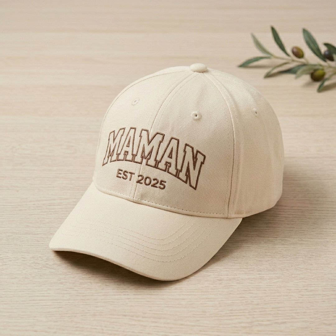 Chapeau brodé personnalisé pour maman et papa