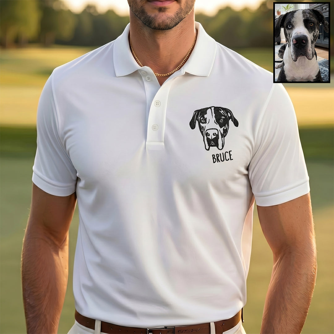 Polo avec portrait d'animal brodé – Un cadeau pour les amoureux des animaux