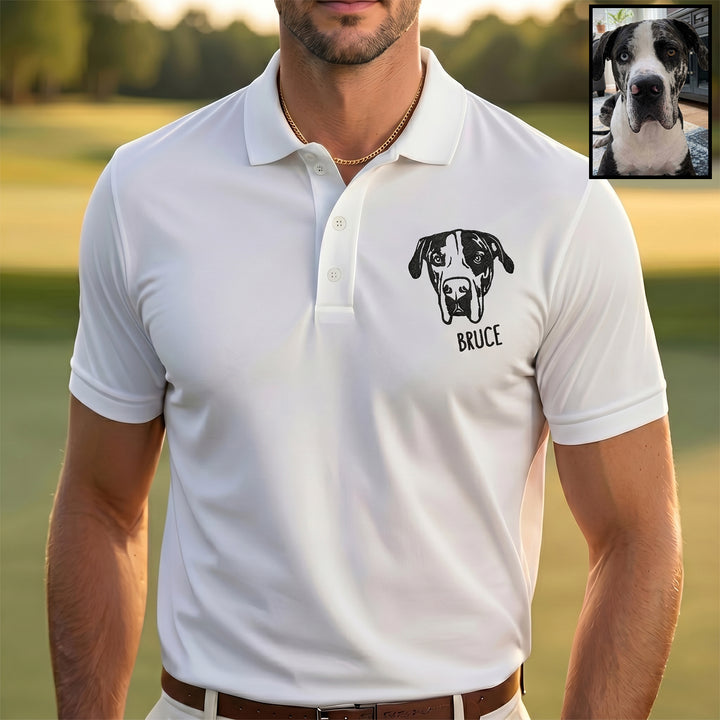 Polo avec portrait d'animal brodé – Un cadeau pour les amoureux des animaux