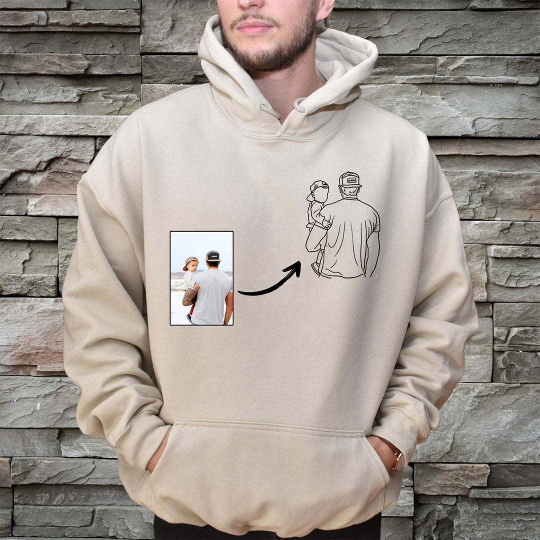 Pull de broderie photo personnalisée pour papa