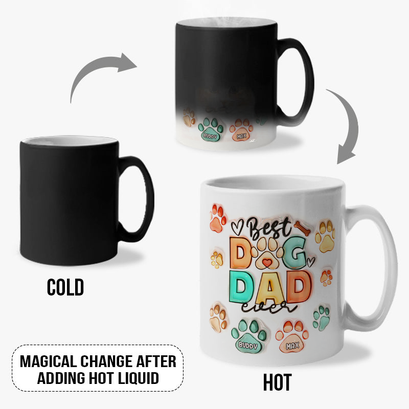 DOG DAD-Tasse magique personnalisée 3D - Famille Cdeau pour PAPA