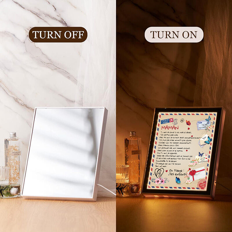 Une magnifique lampe à miroir avec une lettre : le meilleur cadeau pour maman