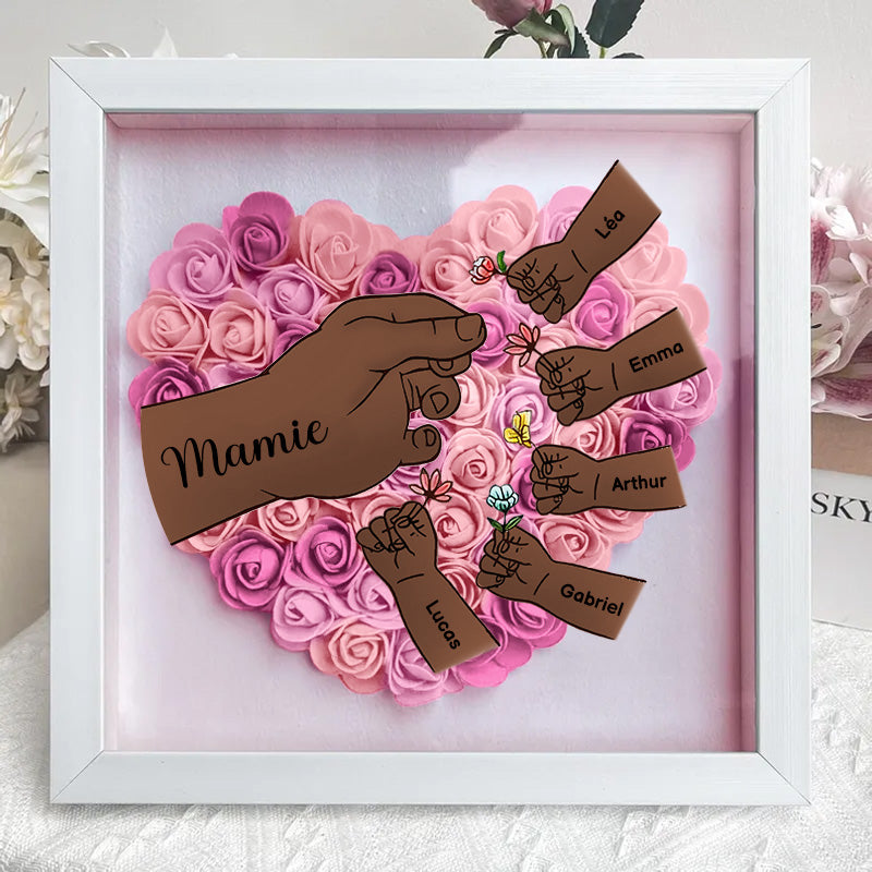 Cadeau Souvenir pour Maman – Boîtes à fleurs personnalisées avec 8 noms et motifs floraux