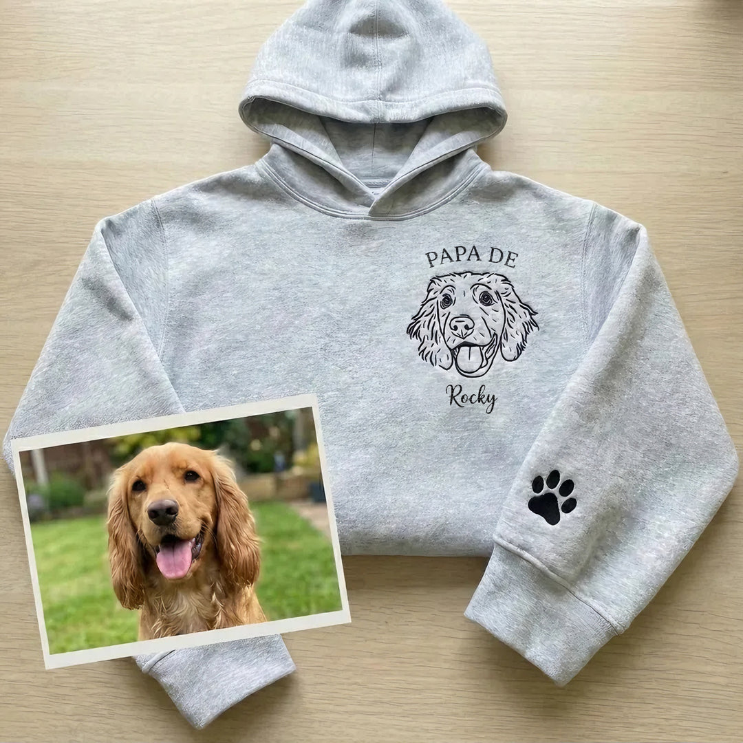 Sweat-shirt brodé avec silhouette d'animal de compagnie de maman