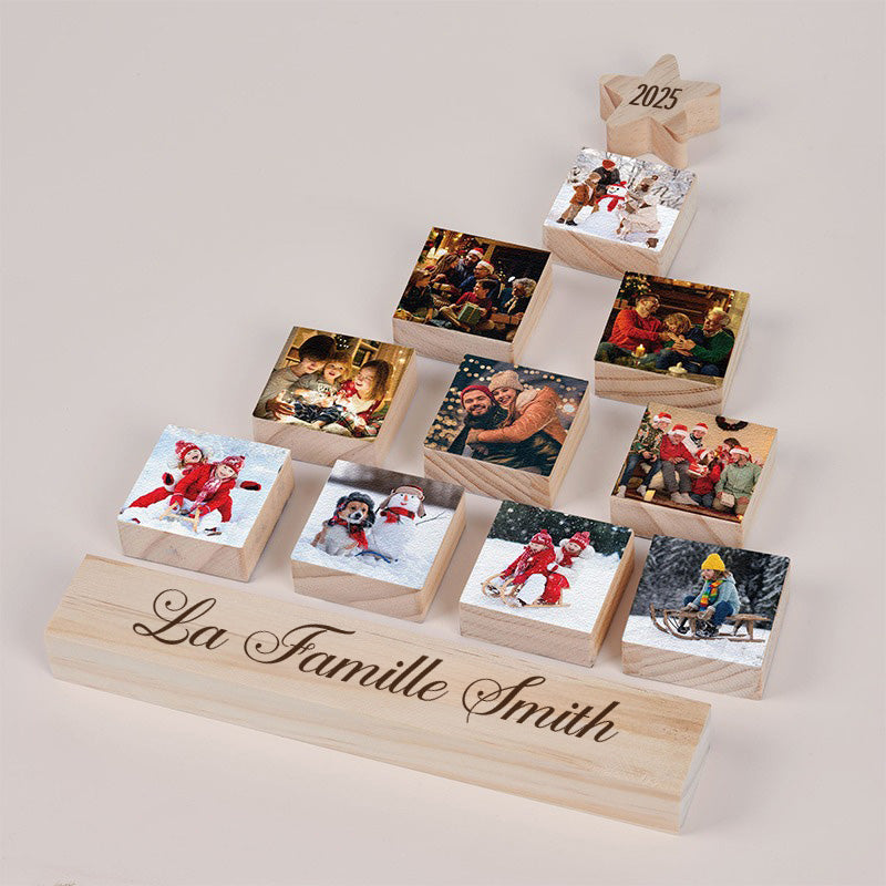 Décoration De Noël En Bloc Photo De Famille Personnalisé