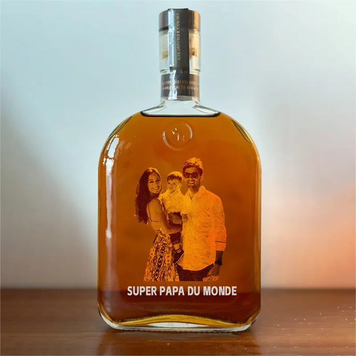Personnalisez la meilleure bouteille de whisky photo de papa, un cadeau de fête des pères pour papa