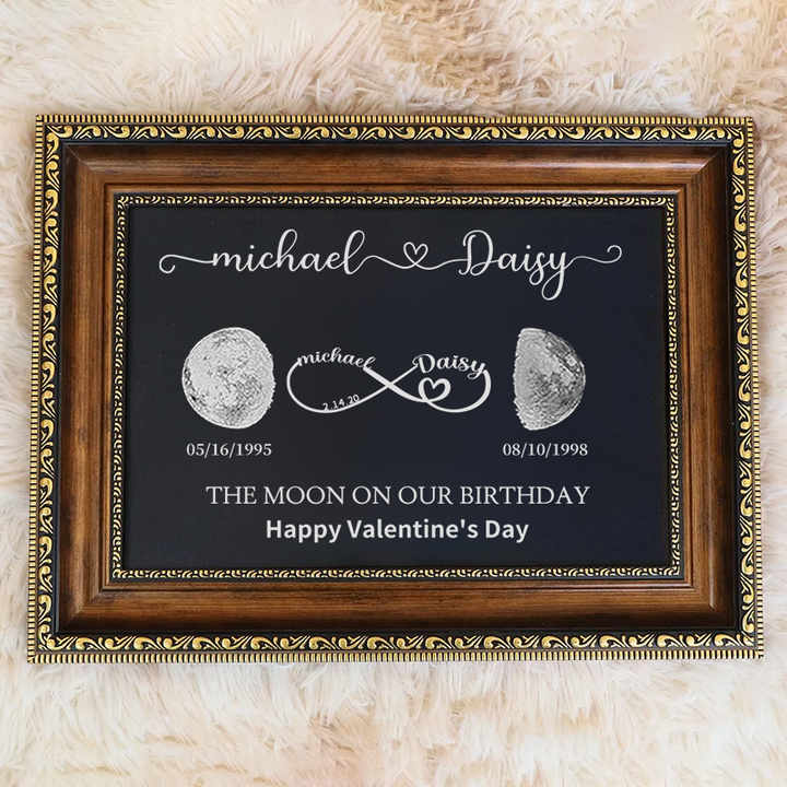 Cadre lune personnalisable avec texte et date