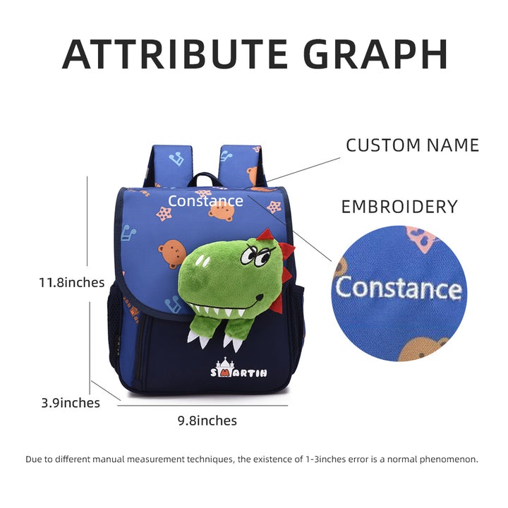 Cartable Sac à Dos Dinosaure pour Enfant 1 Prénom Personnalisé Sac maternelle