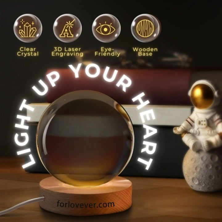 Veilleuse boule de cristal personnalisée avec photo de votre animal de compagnie, thème Noël