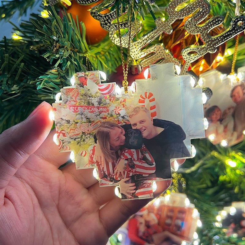 Lampe de collage de photos en forme de cœur personnalisée avec photos