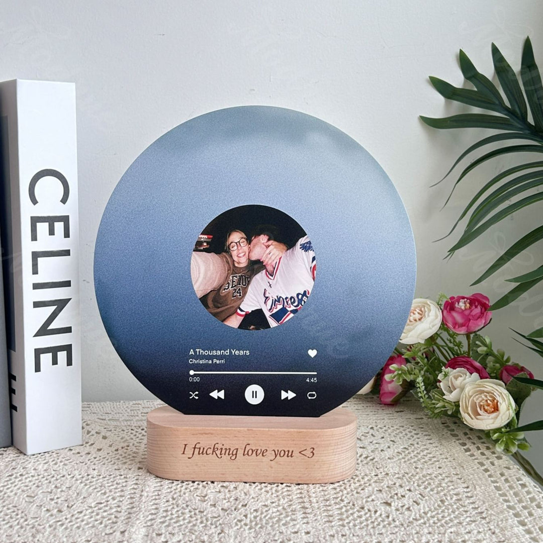 Disque personnalisé avec photo - Plaque de chanson lenticulaire avec NFC🎵