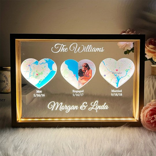 Cadre Notre histoire d'amour - Timeline Lightbox personnalisée