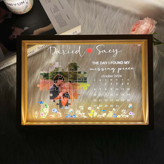 Le jour où j'ai retrouvé ma pièce manquante Lightbox Cadeau personnalisé