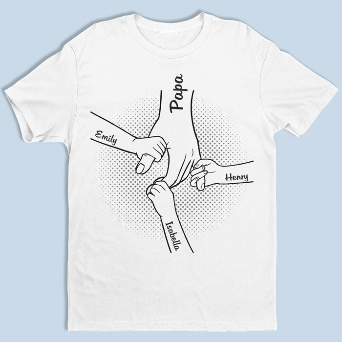 Main dans la main - T-shirts/sweats personnalisés imprimés pour la famille/PAPA/MAMAN