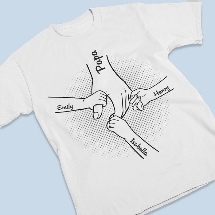 Main dans la main - T-shirts/sweats personnalisés imprimés pour la famille/PAPA/MAMAN