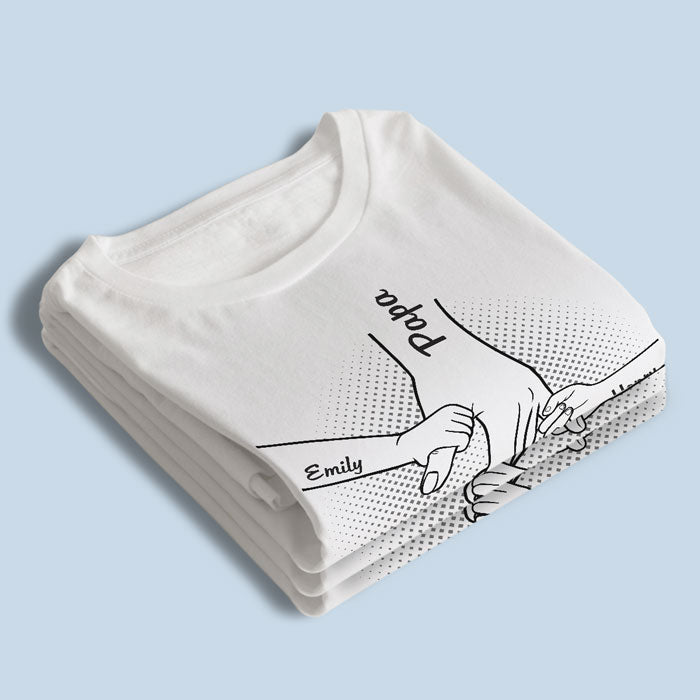 Main dans la main - T-shirts/sweats personnalisés imprimés pour la famille/PAPA/MAMAN