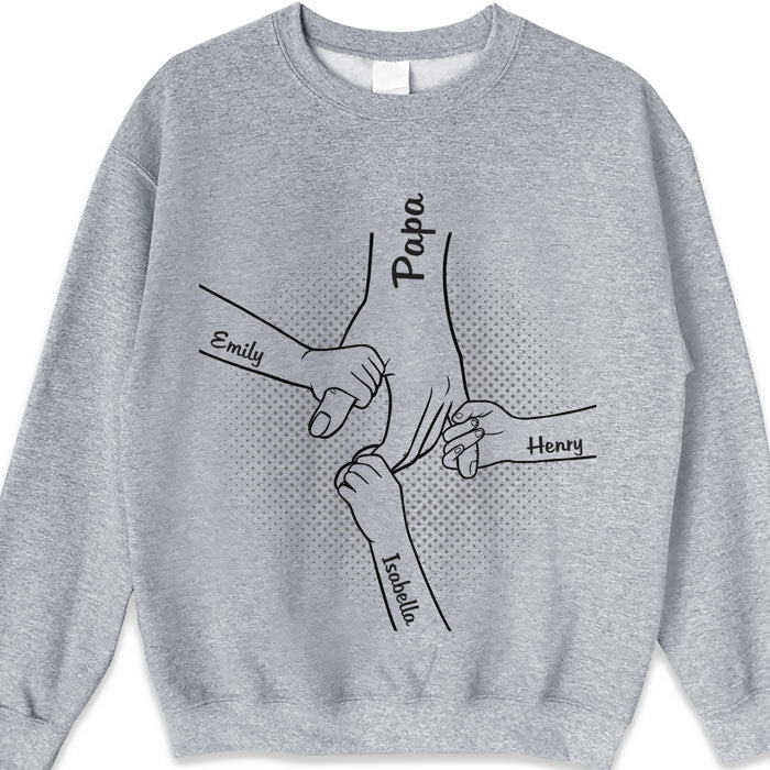 Main dans la main - T-shirts/sweats personnalisés imprimés pour la famille/PAPA/MAMAN