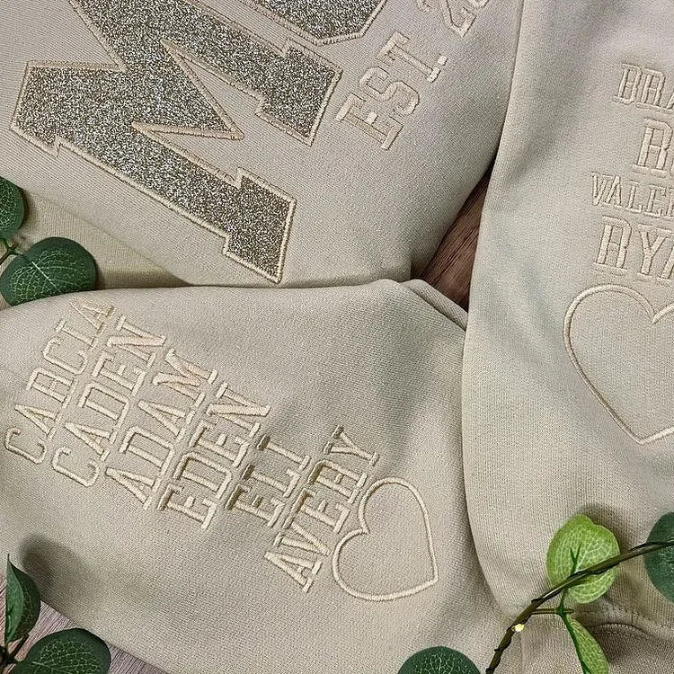 Sweat-shirt personnalisé à paillettes avec appliques pour maman