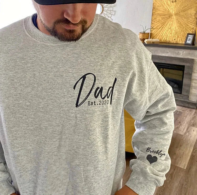 Sweat-shirt imprimé EST personnalisé, cadeau pour les nouveaux papas
