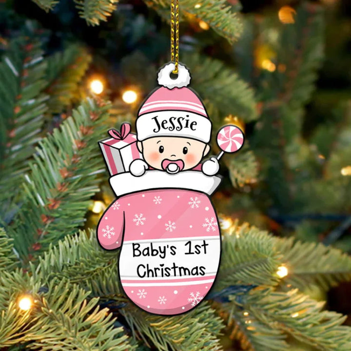 Ornements de Noël  1 Prénom 4 Styles Personnalisé cadeau pour BéBé