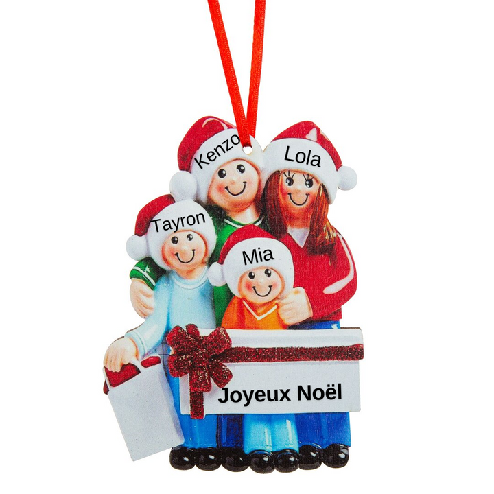 Ornements personnalisé de Noël poupées 3-5 prénoms et texte