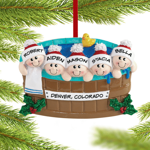 Ornement de Noël personnalisé 2-6 Prénoms pour couple de SPA
