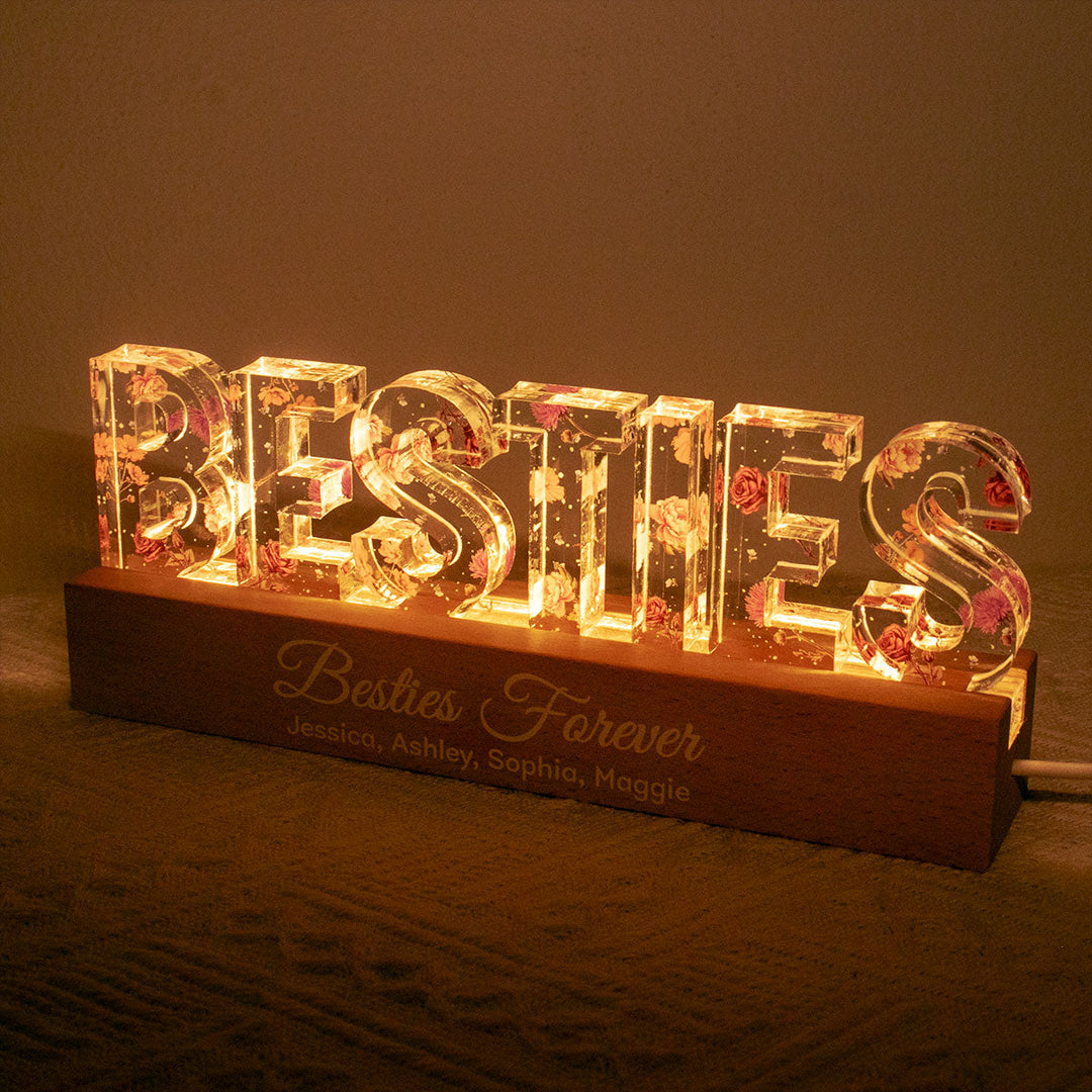 Veilleuse LED personnalisée pour amis proches - Cadeau d'amitié unique