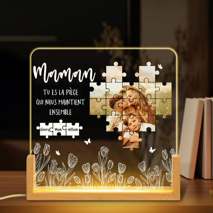 Plaque Lumineuse Personnalisée avec Photo – Cadeau pour la Fête des Mères