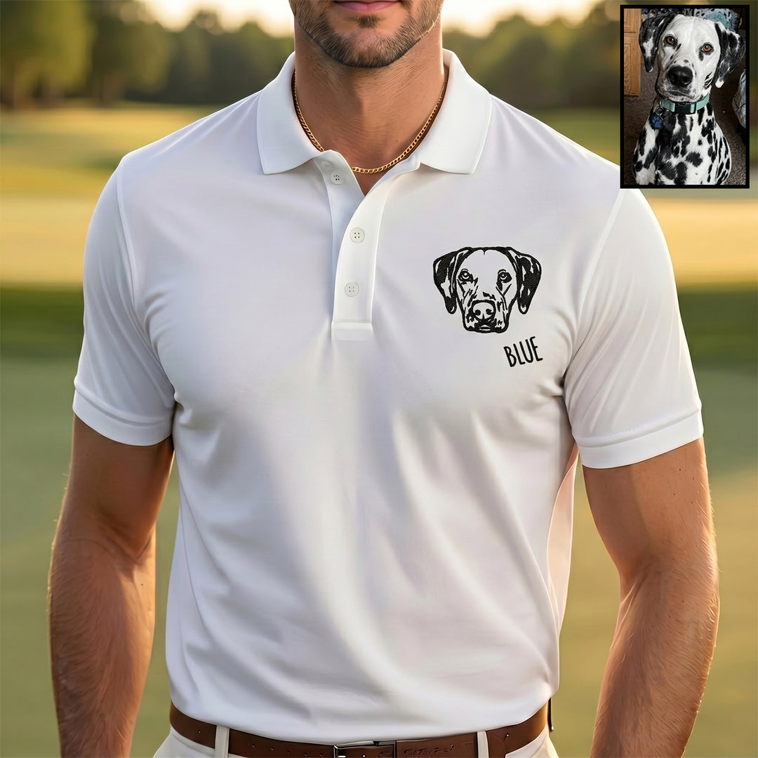 Polo avec portrait d'animal brodé – Un cadeau pour les amoureux des animaux