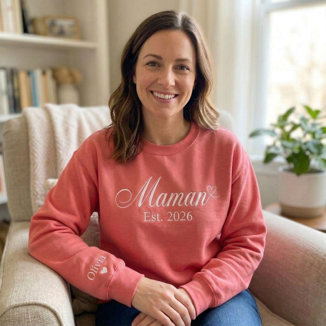 T-shirt/Sweatshirt Brodé pour maman- Cadeau Parfait pour la Fête des Mères