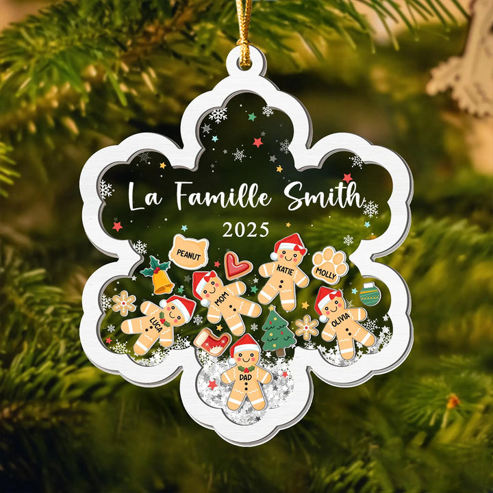 Ornement de Noël familial personnalisé en pain d'épice, cadeaux de Noël