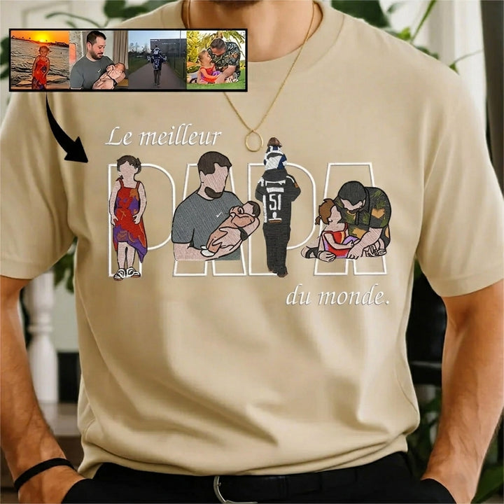 T-shirts et sweat-shirts personnalisés brodés à partir de photos,Le meilleur papa du monde
