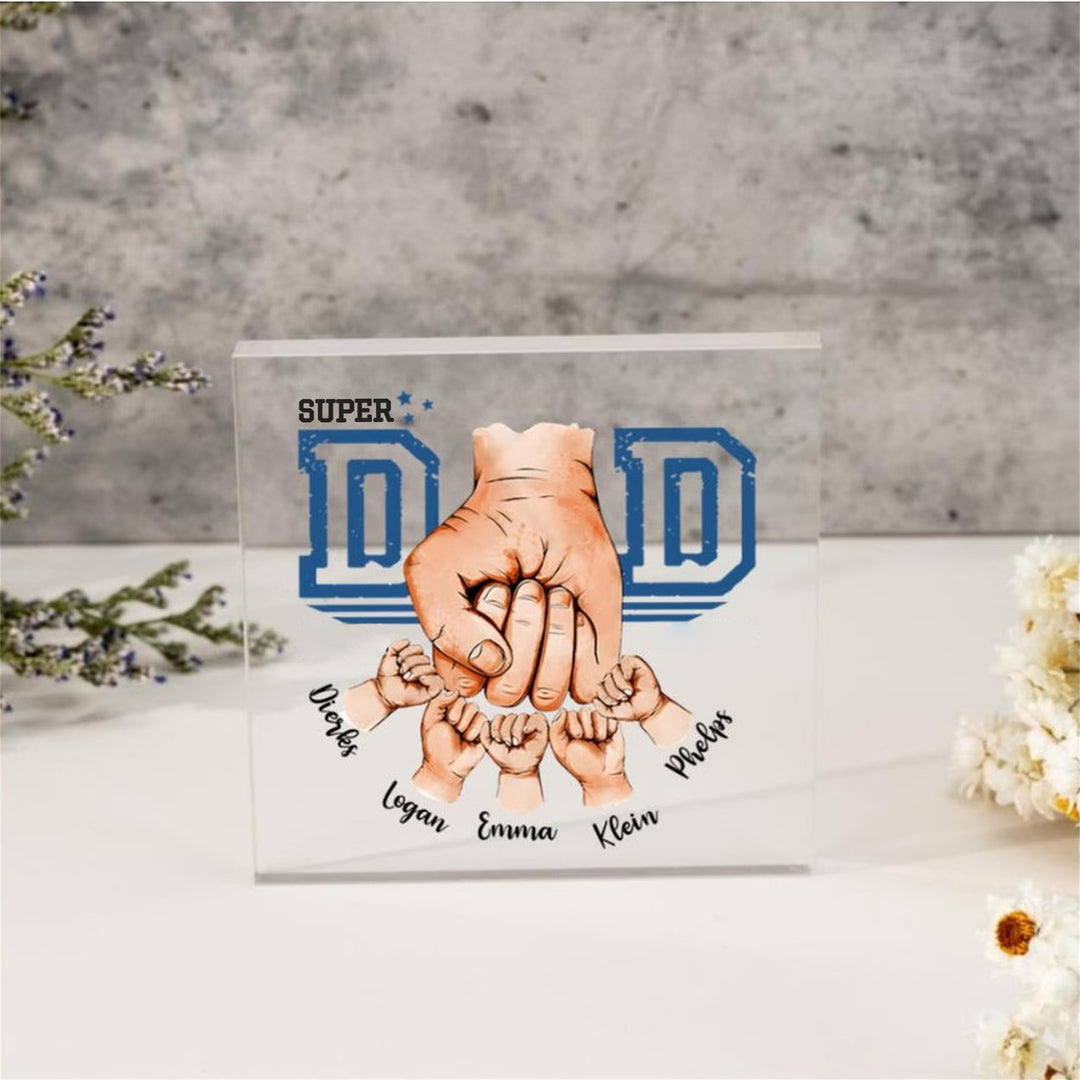 Cadeaux pour papa, prénoms personnalisés en acrylique pour papa et enfants