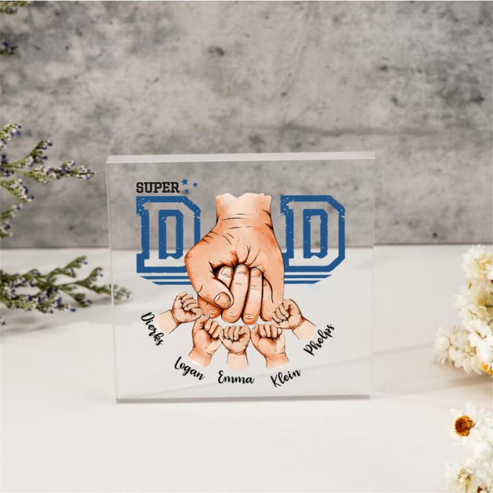 Cadeaux pour papa, prénoms personnalisés en acrylique pour papa et enfants
