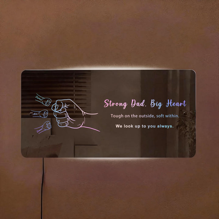 Lampe miroir personnalisée Papa & Enfants-Cadeau pour la Fête des Pères