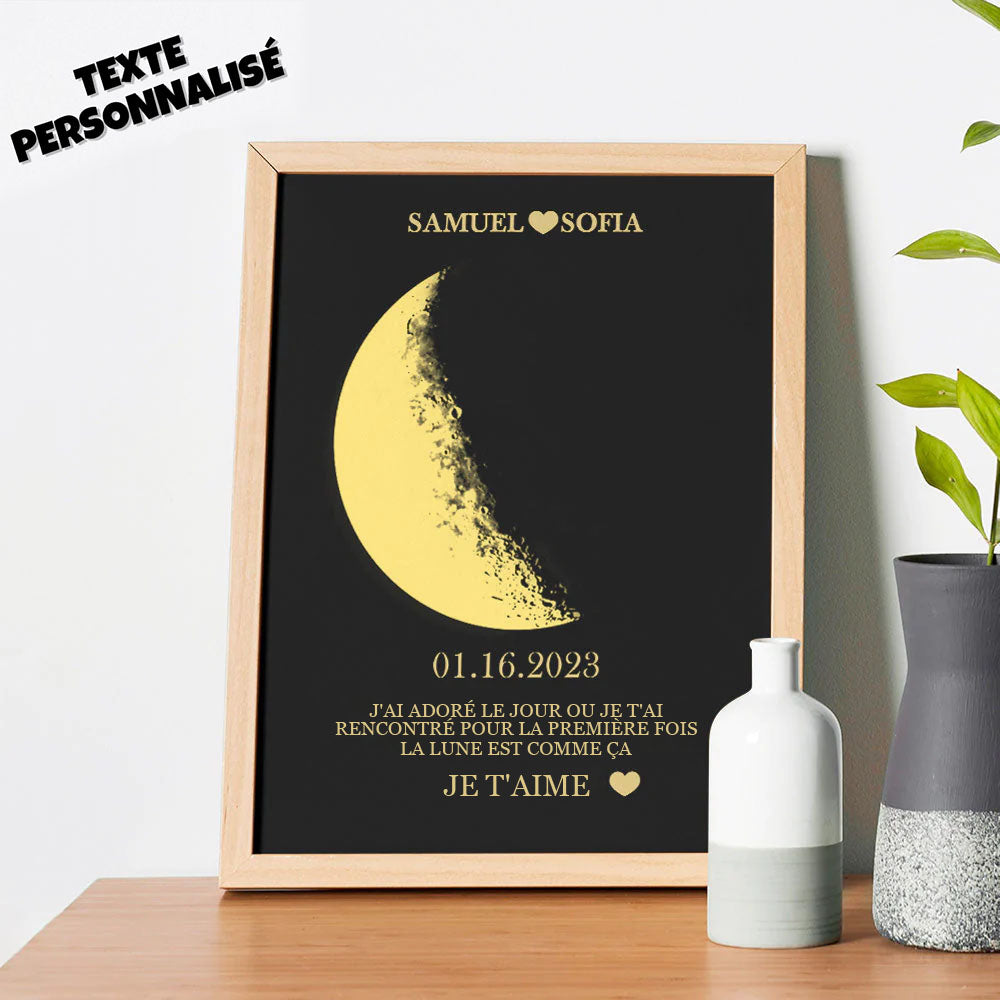 Phases De Lune Et Noms Personnalisés Avec Texte Pour Couple